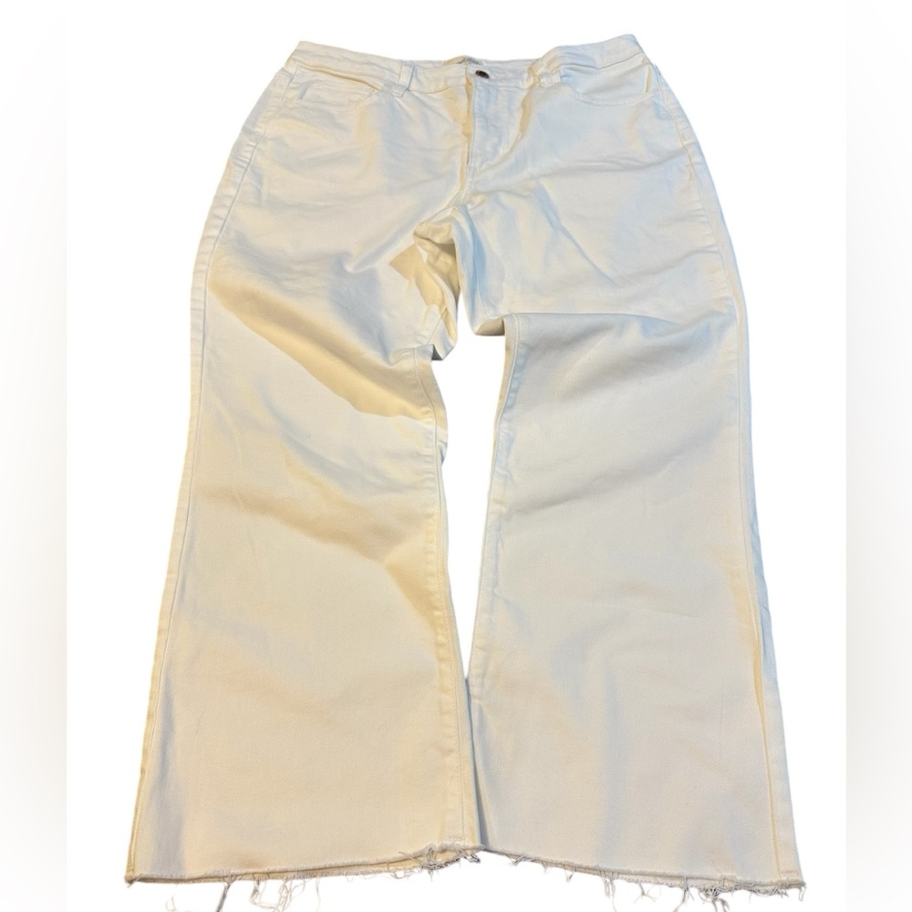 Universal Thread Vintage‎ stretch ankle boot cut white jeans size 14 Reg NWT